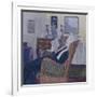 Interior with Artist's Mother 1917-18 (Oil on Canvas)-Harold Gilman-Framed Giclee Print