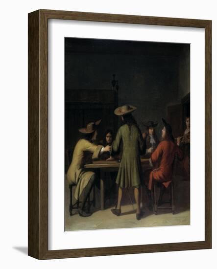 Interior with Cavaliers Smoking-Job Adriaensz Berckheyde-Framed Giclee Print