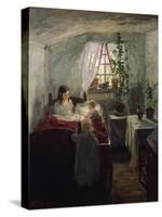 Interior with children, 1890-Fritz Thaulow-Stretched Canvas