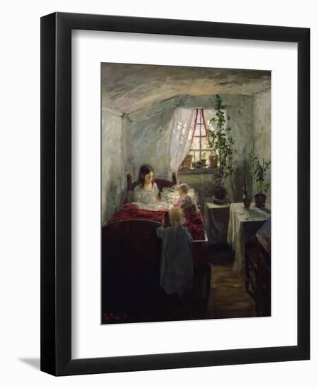 Interior with children, 1890-Fritz Thaulow-Framed Giclee Print