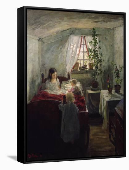 Interior with children, 1890-Fritz Thaulow-Framed Stretched Canvas