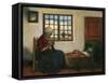 Interior with Cradle (Oil on Canvas)-Jacobs Smits-Framed Stretched Canvas