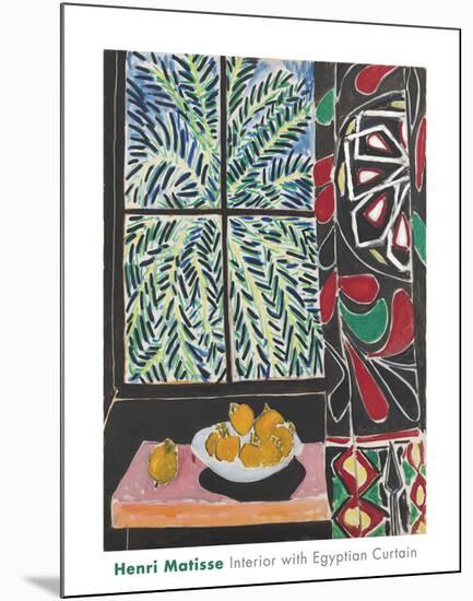 Interior with Egyptian Curtain, 1948-Henri Matisse-Mounted Art Print