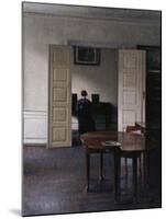 Interior with Ida Playing the Piano-Vilhelm Hammershoi-Mounted Giclee Print