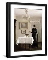 Interior with Lady Carrying Tray,C.1905-Carl Holsoe-Framed Giclee Print