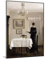 Interior with Lady Carrying Tray,C.1905-Carl Holsoe-Mounted Giclee Print