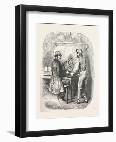 Interior with Men-null-Framed Giclee Print