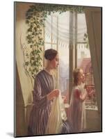 Interior with mother and daughter by a window, 1853-Ludvig August Smith-Mounted Giclee Print