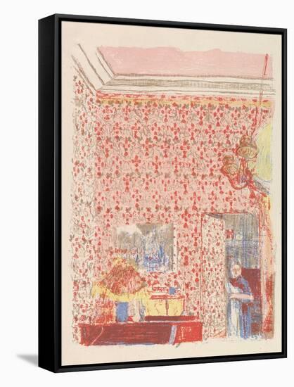 Interior with Pink Wallpaper I, from the series Paysages et Intérieurs, 1899-Edouard Vuillard-Framed Stretched Canvas