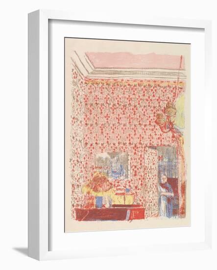 Interior with Pink Wallpaper I, from the series Paysages et Intérieurs, 1899-Edouard Vuillard-Framed Giclee Print