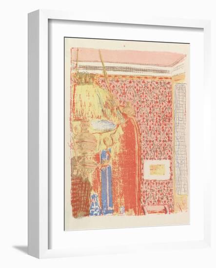 Interior with Pink Wallpaper II, from the series Landscapes and Interiors, 1899-Edouard Vuillard-Framed Giclee Print