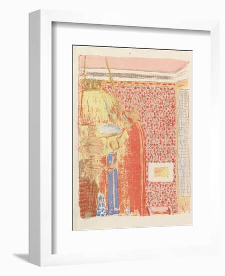 Interior with Pink Wallpaper II, from the series Landscapes and Interiors, 1899-Edouard Vuillard-Framed Giclee Print