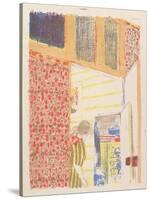 Interior with Pink Wallpaper III, from the series Landscapes and Interiors, 1899-Edouard Vuillard-Stretched Canvas