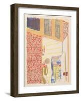 Interior with Pink Wallpaper III, from the series Landscapes and Interiors, 1899-Edouard Vuillard-Framed Giclee Print