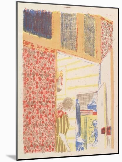 Interior with Pink Wallpaper III, from the series Landscapes and Interiors, 1899-Edouard Vuillard-Mounted Giclee Print