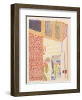 Interior with Pink Wallpaper III, from the series Landscapes and Interiors, 1899-Edouard Vuillard-Framed Giclee Print