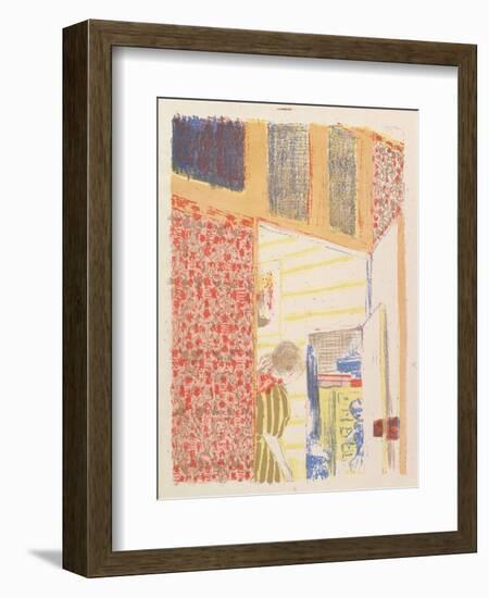 Interior with Pink Wallpaper III, from the series Landscapes and Interiors, 1899-Edouard Vuillard-Framed Giclee Print