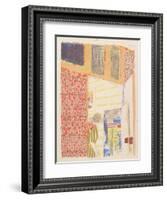 Interior with Pink Wallpaper III, from the series Landscapes and Interiors, 1899-Edouard Vuillard-Framed Giclee Print