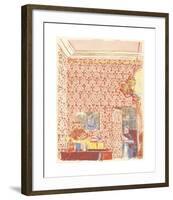 Interior with Pink Wallpaper-Edouard Vuillard-Framed Premium Giclee Print