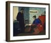 Interior With Red Armchair and Figures-Félix Vallotton-Framed Giclee Print