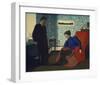 Interior With Red Armchair and Figures-Félix Vallotton-Framed Giclee Print