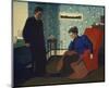 Interior With Red Armchair and Figures-Félix Vallotton-Mounted Giclee Print