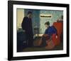 Interior With Red Armchair and Figures-Félix Vallotton-Framed Giclee Print