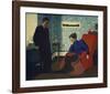 Interior With Red Armchair and Figures-Félix Vallotton-Framed Giclee Print