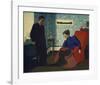 Interior With Red Armchair and Figures-Félix Vallotton-Framed Giclee Print