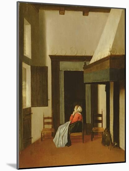 Interior with Seated Woman, C.1660-Jacobus Vrel-Mounted Giclee Print