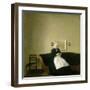 Interior with the Artist's Mother, 1889-Vilhelm Hammershoi-Framed Giclee Print