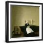 Interior with the Artist's Mother, 1889-Vilhelm Hammershoi-Framed Giclee Print