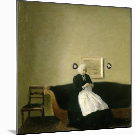 Interior with the Artist's Mother, 1889-Vilhelm Hammershoi-Mounted Giclee Print