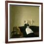 Interior with the Artist's Mother, 1889-Vilhelm Hammershoi-Framed Giclee Print