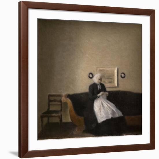 Interior with the artist's mother, 1889-Vilhelm Hammershoi-Framed Giclee Print