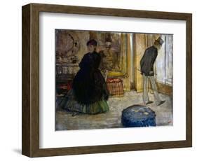 Interior with Two Figures, 1869-Edgar Degas-Framed Giclee Print