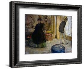 Interior with Two Figures, 1869-Edgar Degas-Framed Giclee Print