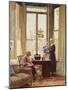 Interior with Two Ladies and a Dog, 1923-Richard Jack-Mounted Giclee Print