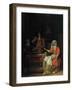 Interior with Two Women and a Man Drinking and Eating Oysters-Pieter de Hooch-Framed Giclee Print