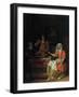 Interior with Two Women and a Man Drinking and Eating Oysters-Pieter de Hooch-Framed Giclee Print