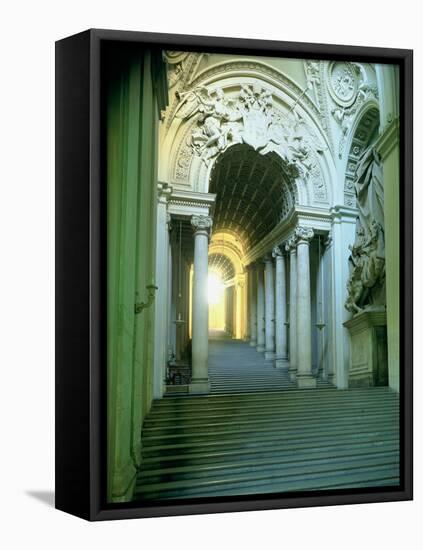 Interior with View of the Staircase-Giovanni Lorenzo Bernini-Framed Stretched Canvas