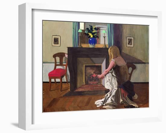 Interior with Woman in Shirt, 1899 by Felix Edouard Vallotton-Felix Edouard Vallotton-Framed Giclee Print