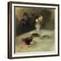 Interior with Woman Knitting-Eugene Carriere-Framed Giclee Print