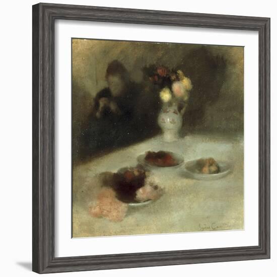 Interior with Woman Knitting-Eugene Carriere-Framed Giclee Print