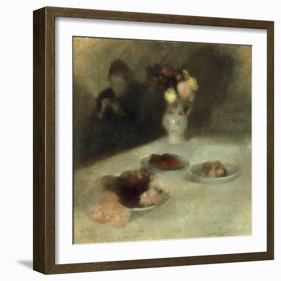 Interior with Woman Knitting-Eugene Carriere-Framed Giclee Print