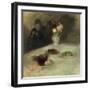 Interior with Woman Knitting-Eugene Carriere-Framed Giclee Print