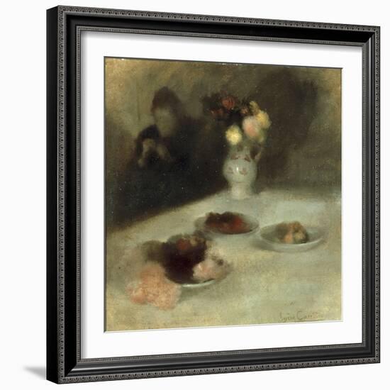 Interior with Woman Knitting-Eugene Carriere-Framed Giclee Print