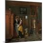 Interior with Women Beside a Linen Chest, 1663-Pieter de Hooch-Mounted Giclee Print