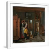 Interior with Women Beside a Linen Cupboard, 1663-Pieter de Hooch-Framed Giclee Print