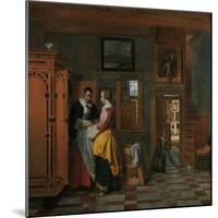 Interior with Women Beside a Linen Cupboard, 1663-Pieter de Hooch-Mounted Giclee Print
